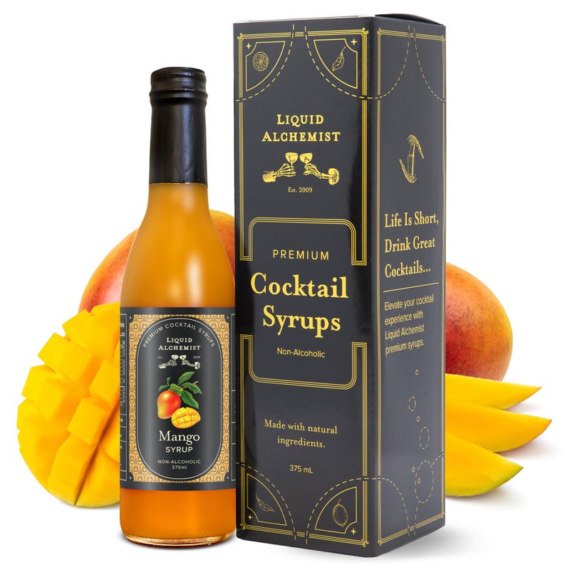 Liquid Alchemist Mango Syrup for Drinks - Real Ingredients Make our Mango Puree for Cocktails the Perfect Margarita Mix - Our Tropical Flavoring Syrup is Non-GMO & Vegan (12.7 oz) - Image 1
